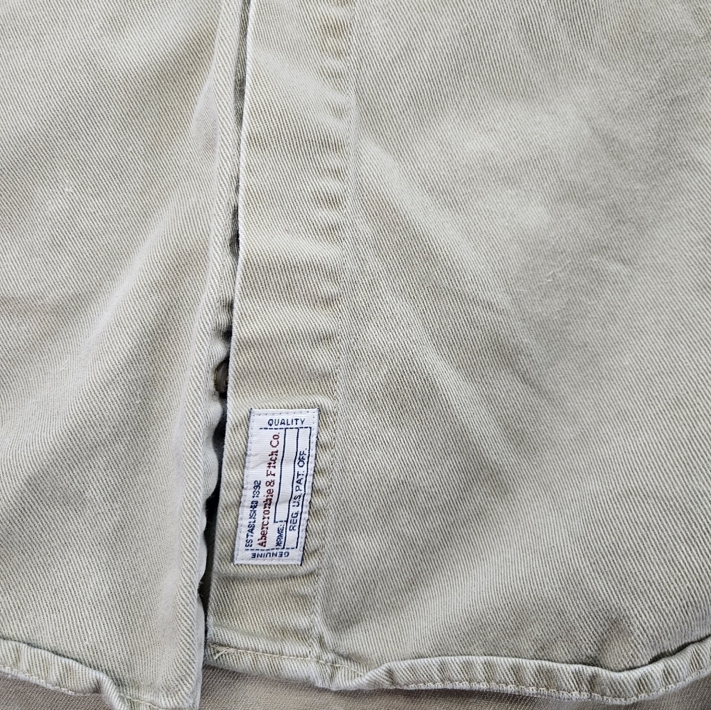 Abercrombie XXL Tan Button Up Workwear Shirt - Picture 2 of 6